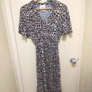 💕Area Stars, DESIGHNER Size S, Cheetah Animsl Print Maxi V-Neck Dress👗 💕